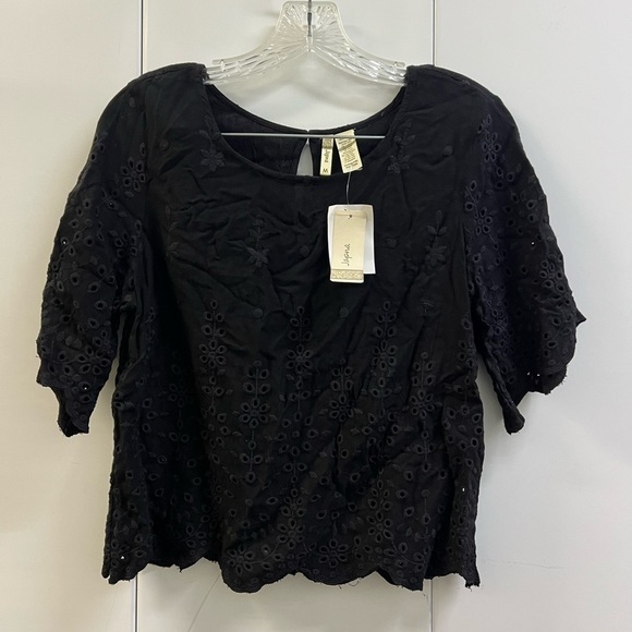 NWT Japna Black Boho Blouse - Picture 1 of 3